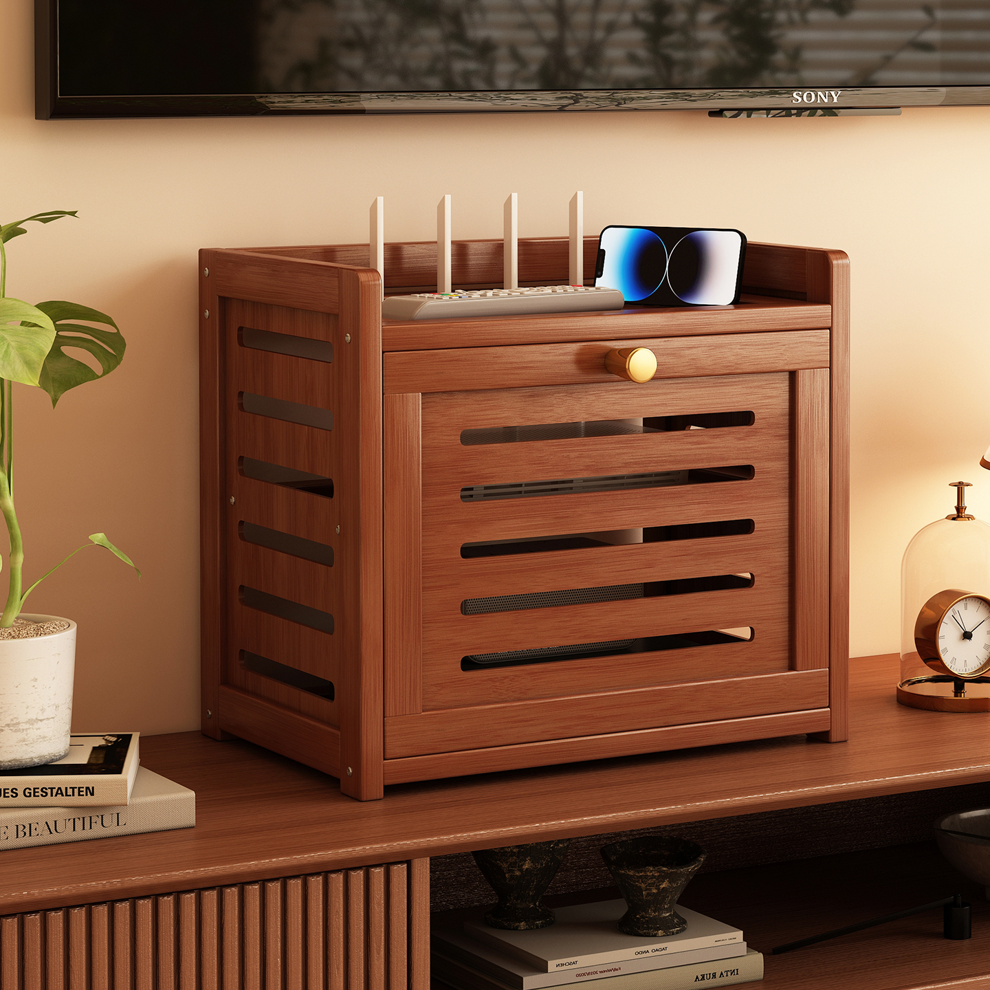 路由器放置架光猫机顶盒置物架