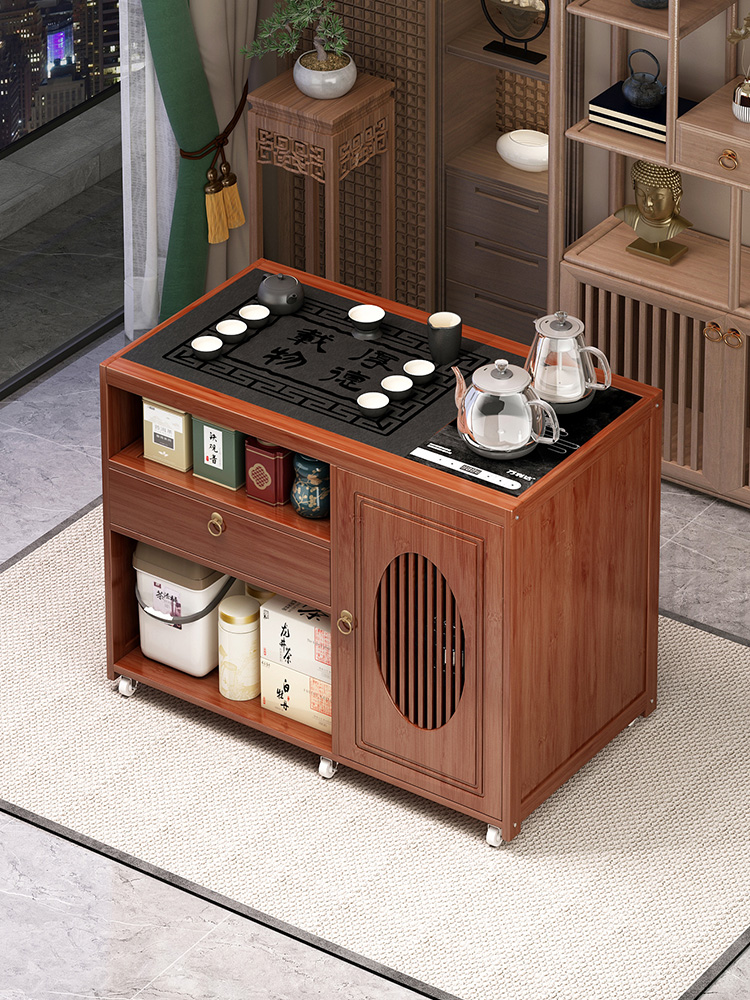 茶几客厅家用茶桌烧水壶一体移动茶水柜小户型茶台非实木沙发边几