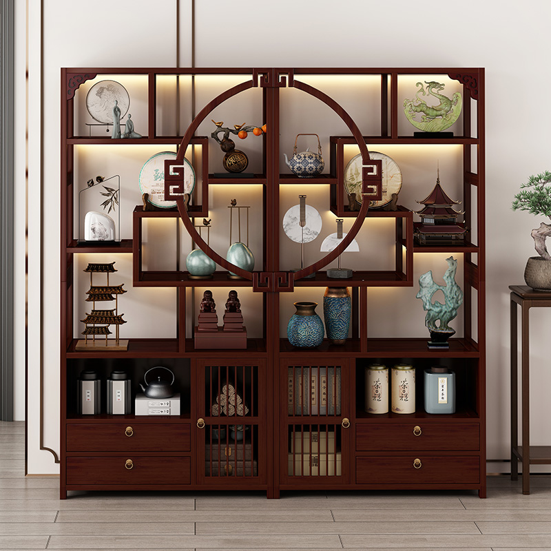 新中式博古架家用茶柜置物架