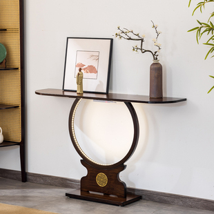 新中式玄关桌入户正对门条案隔断客厅柜半圆过道端景台玄关置物柜