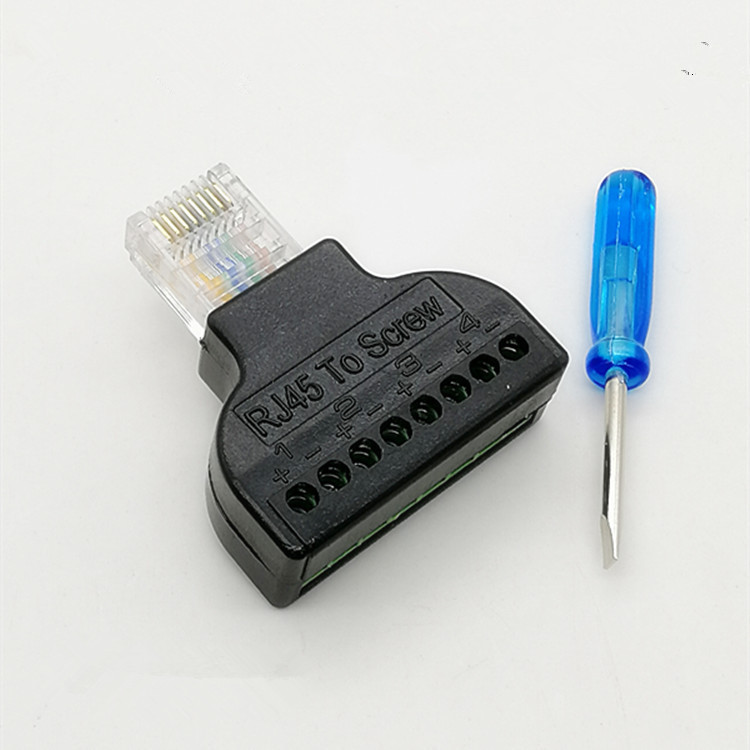 网络8P8C水晶头免焊接转接头RG45公转8PIN端子网线连接器接线端子