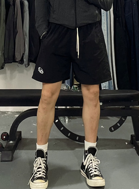 DLZ男夏季薄款美式休闲健身训练短裤透气运动梭织印花四分裤