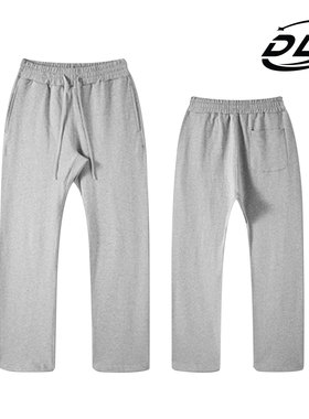 OSX自制纯棉运动男春秋款全棉重磅毛圈休闲灰色篮球针织直筒卫裤