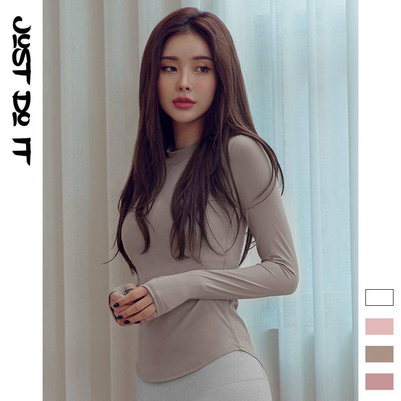 长袖瑜伽服女运动跑步健身上衣修身速干显瘦打底衫韩国ins女神范