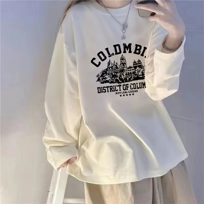 可外穿纯棉长袖t恤衣服女