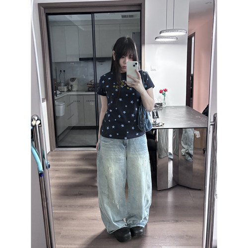 修身显瘦星星波点时尚上衣