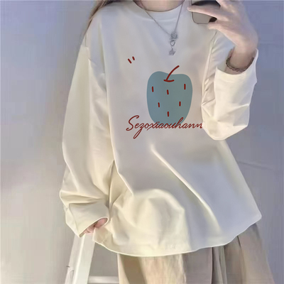 白色加绒打底衫女秋冬内搭