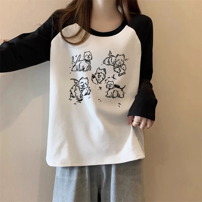 纯棉长袖t恤女2025新款大码胖mm