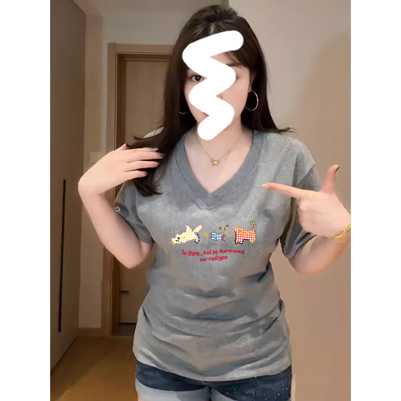 正肩短袖女t恤2025新款爆款衣服