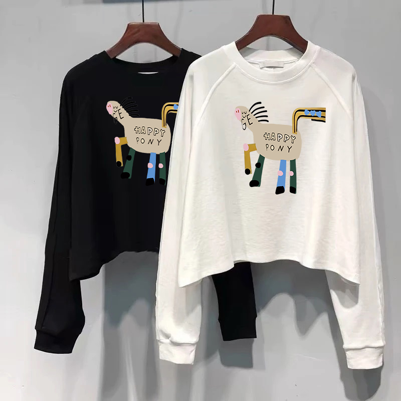 胖mm显瘦早秋单穿插肩袖上衣女