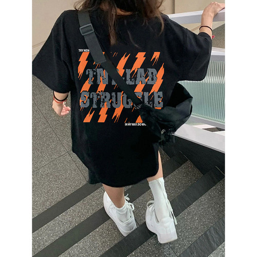 美式复古潮牌短袖t恤女