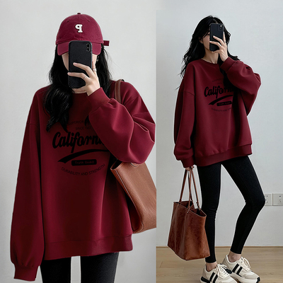 加绒卫衣女款配鲨鱼裤的上衣