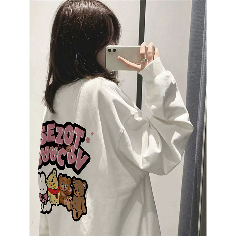 休闲显瘦圆领宽松上衣内搭打底衫