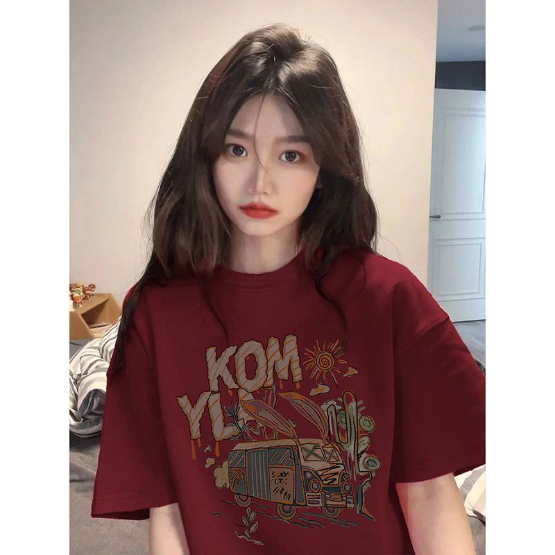 短袖t恤女夏外贸大码多巴胺穿搭