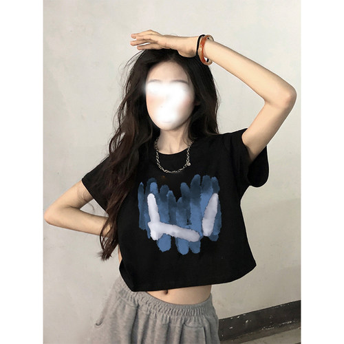 正肩短袖女t恤2026新款短款上衣