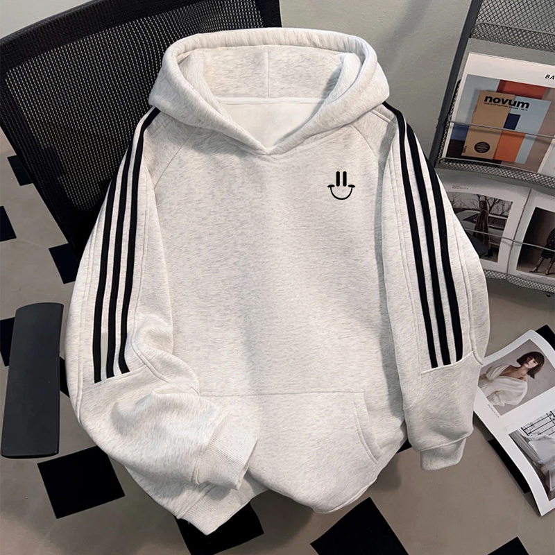 连帽灰色卫衣女款2025新款美式