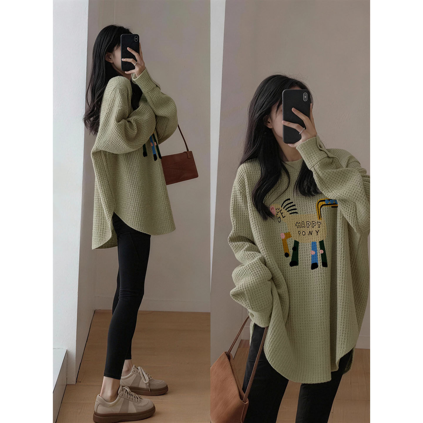 华夫格加绒打底衫女内搭长袖t恤配鲨鱼裤的中长款上衣遮屁股洋气,女装/女士精品,T恤,淘宝优惠券,粉丝福利购,淘宝优惠卷