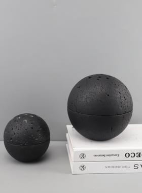 现代简约创意洞石香薰炉卧室客厅餐厅书房办公室玄关茶几家居摆件