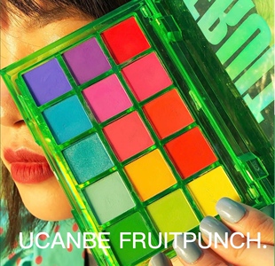 2025新款UCANBE亢奋欧美15色紫色眼影盘 玻璃糖饮料 万圣节欧美辣