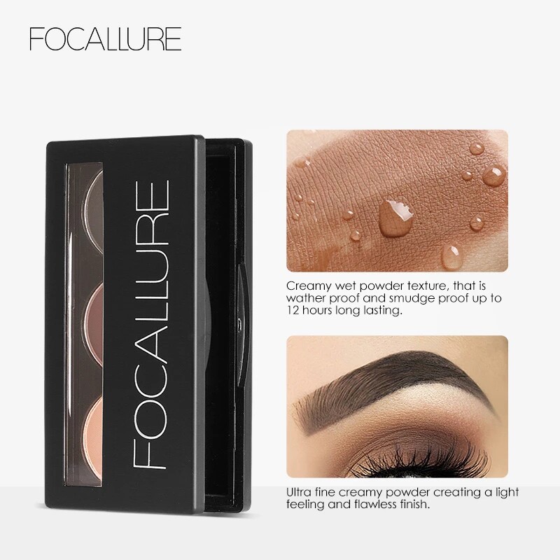 2025新款三色眉粉灰棕黑持久不晕染防水白色提亮膏Eyebrow Powder