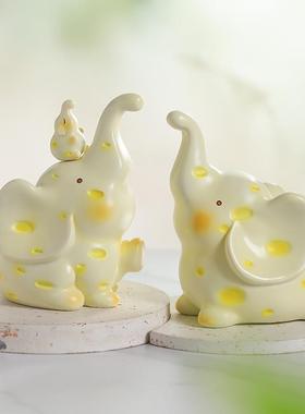 可爱创意大象书挡摆件书房玄关客厅家居酒柜电视柜书立架桌面装饰