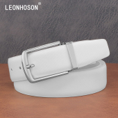 带 针扣腰带黑色潮流青年百搭裤 夏季 高尔夫白色皮带男简约真皮韩版