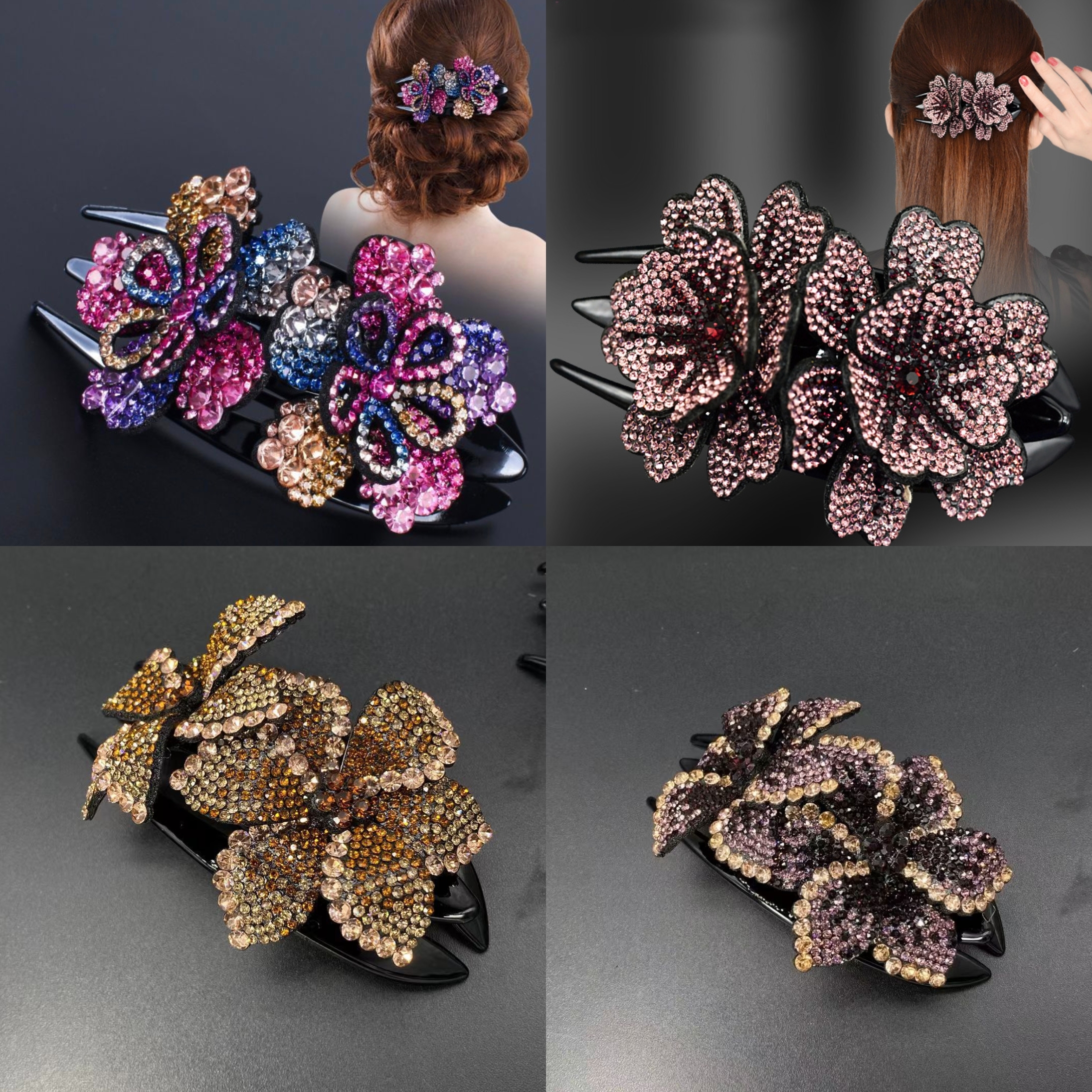 水钻盘发三齿夹亚克力