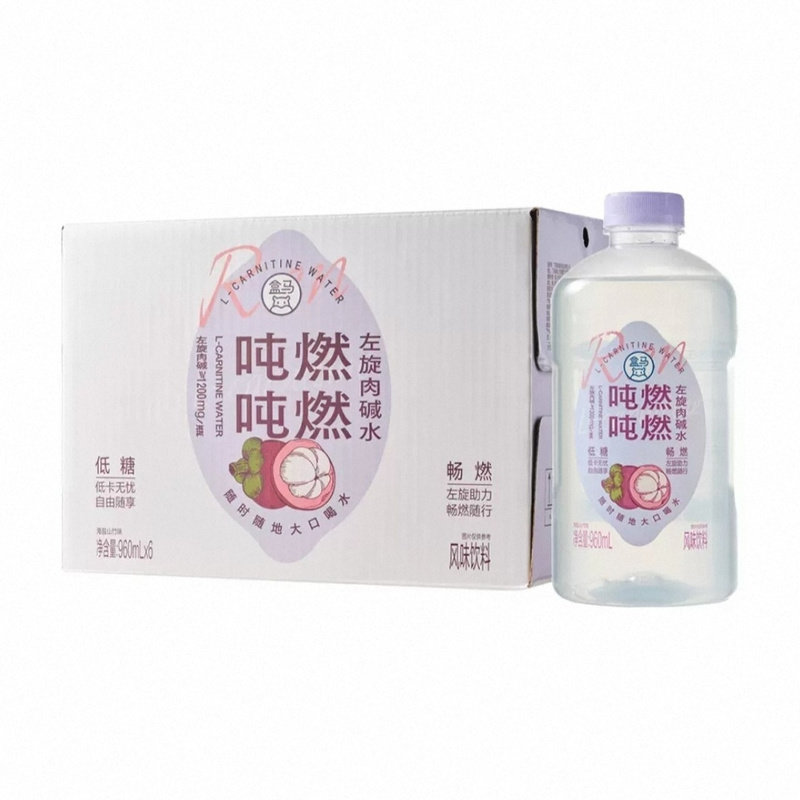 盒马吨吨燃燃左旋肉碱水960ml×6饮料减脂饮料低糖