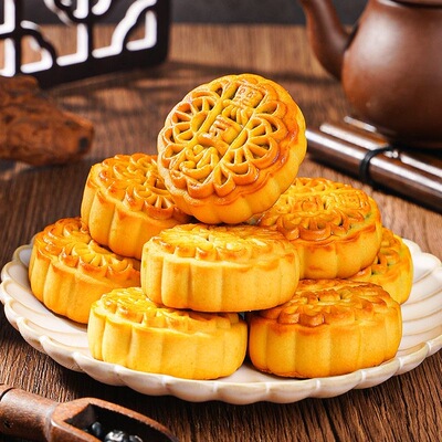 减肥解馋小零食低脂低卡低负担无糖无添加剂0反式脂肪酸糖人专用主食代餐柴火黑豆沙月饼手工传统老式广式特产小吃中秋佳节送礼品