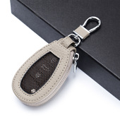 新款 汽车钥匙包腰挂男士 透明窗按键简约真皮通用型女家庭钥匙包