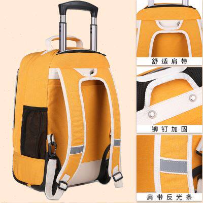 大容量初中拖拉杆书包小学生56年级高中生带轮子不可拆卸拉杆包