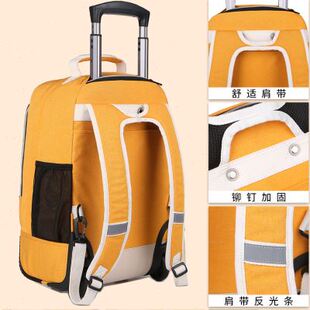 大容量初中拖拉杆书包小学生56年级高中生带轮子不可拆卸拉杆包