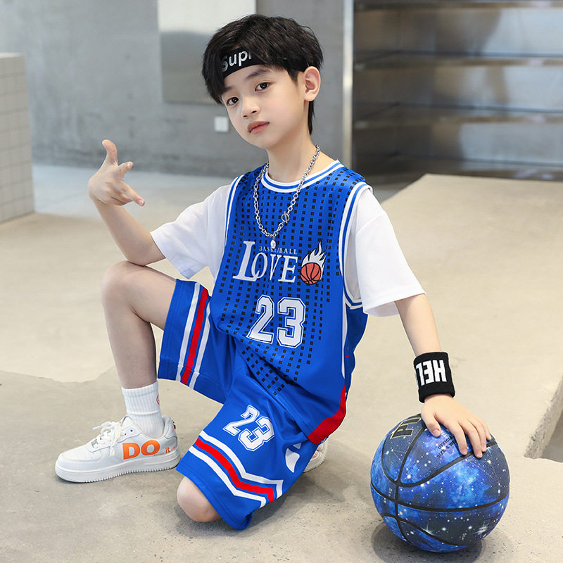 专柜正品儿童篮球服套装夏季