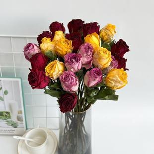 饰插花diy手工花 玫瑰干花束真花风干ins网红相框花材复古风家居装