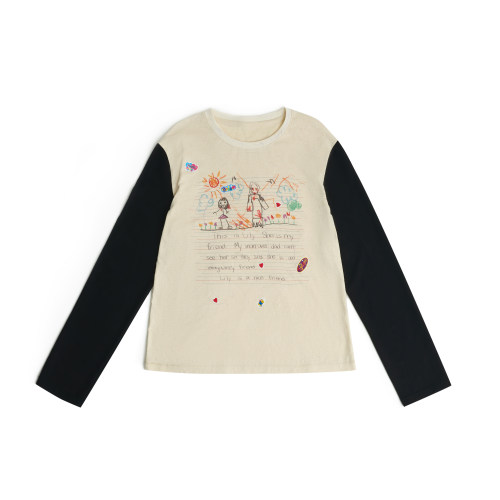 【PacShop】.pac 好朋友印花棉麻撞色华夫格长袖 BFF L/S TEE