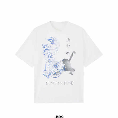 pacshop短袖复古青年印花短宽