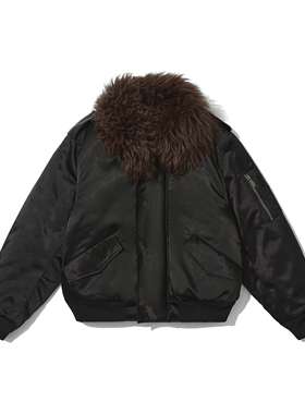 【PacShop】.pac 羊群羊毛领尼龙夹棉飞行夹克 FLOCK BOMBER