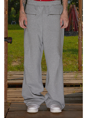 【PacShop】.pac 加厚宽松通勤反转“High School”长卫裤黑/灰