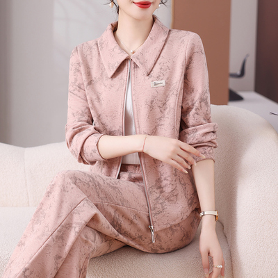 女新款中老年女装秋装时尚两件套