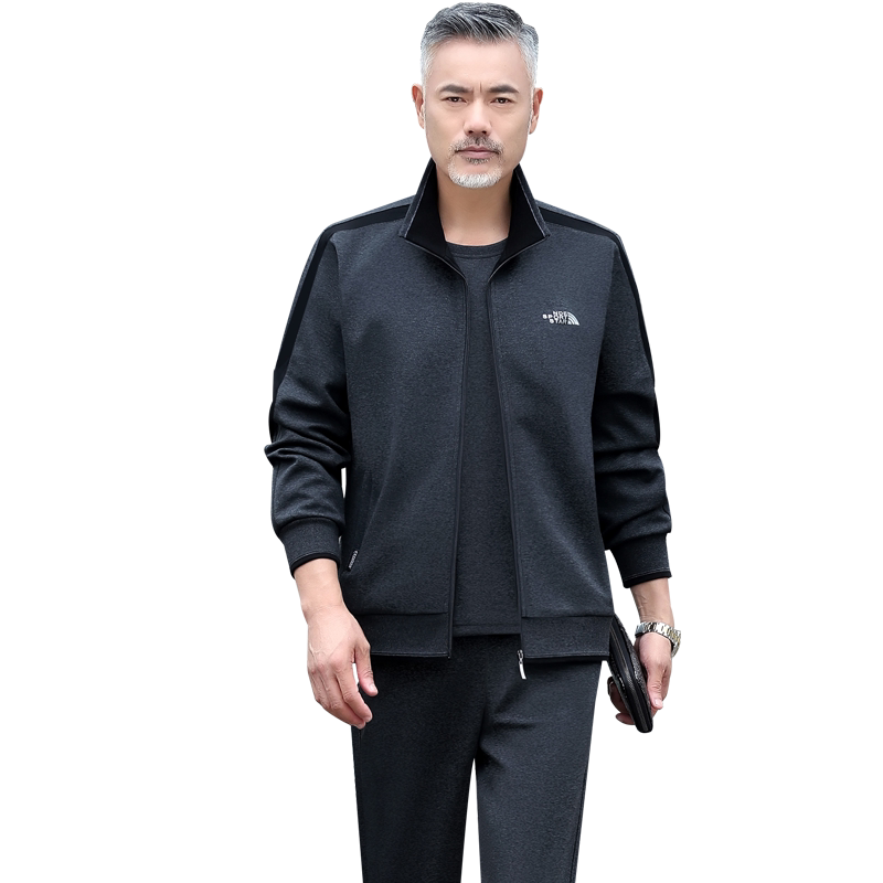 新款休闲运动服套装男春秋三件套