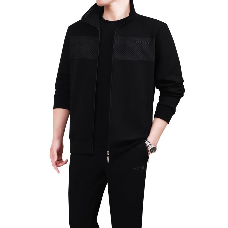 新款休闲运动服套装男春秋三件套