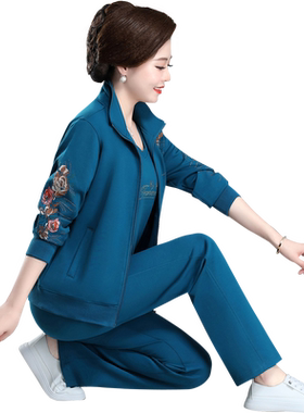 新款休闲运动服套装女春秋三件套