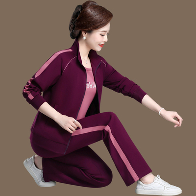 中老年运动服套装女春秋季新款