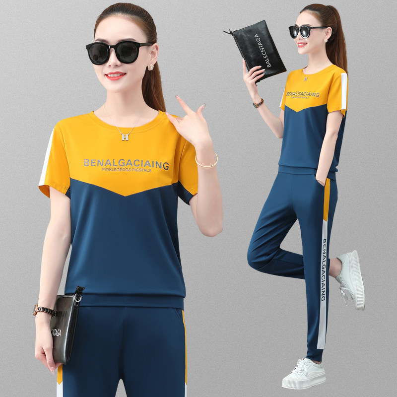 运动套装女夏季2025年新款韩版宽松显瘦小个子休闲时尚两件套