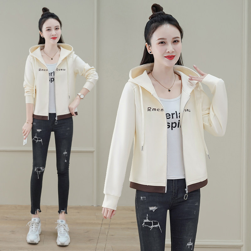 卫衣外套女春装2025新款小个子修身长袖连帽开衫运动服春秋季上衣