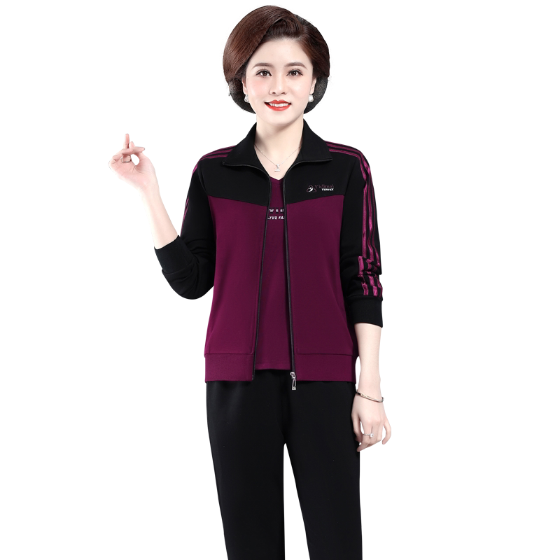 新款休闲运动服套装女春秋三件套