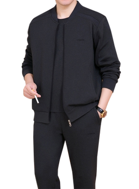 爸爸春装休闲运动服男士三件套