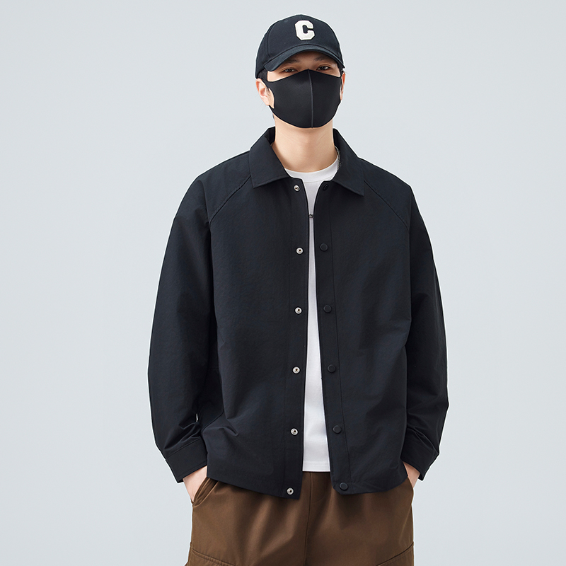 衬衫式翻领外套男款春秋季2025新款潮流宽松休闲衬衣男士工装夹克