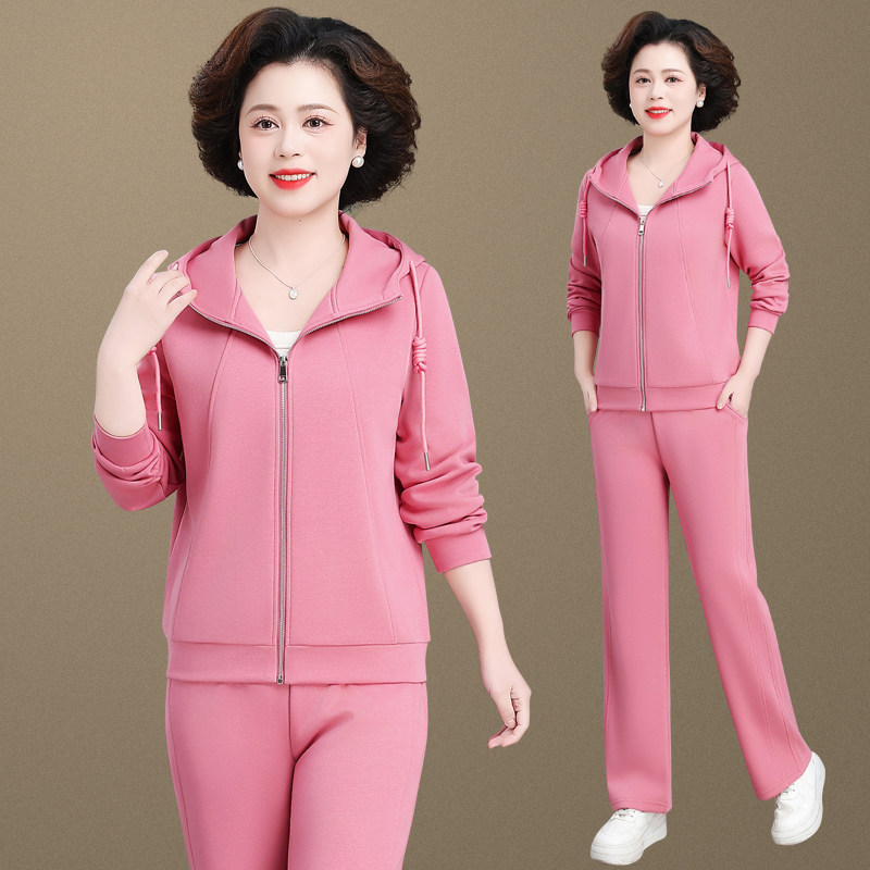 时尚洋气时髦春季妈妈套装减龄运动休闲女士两件套2025新款高级感