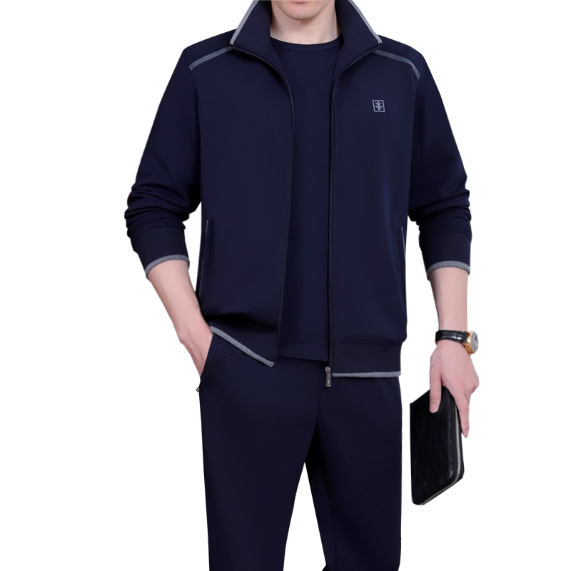 新款休闲运动服套装男春秋三件套